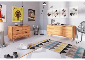 Нисък скрин от дъб 90x63 cm Greg - The Beds