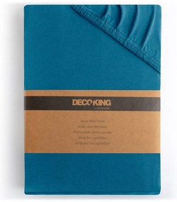 Еластичен чаршаф от джърси в петролен цвят 180x200 cm Amber – Restilo