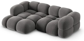 Сив кадифен ъглов диван (ляв ъгъл) Loretto – Cosmopolitan Design