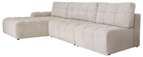 Бежов разтегателен модулен ъглов диван с място за съхранение (ляв ъгъл) Lulu – Miuform