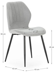 Светлосиви трапезни столове в комплект от 4 бр. Milu – Marckeric