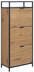 Накланяща се стойка за обувки от дъбов декор в естествен цвят Seaford – Actona