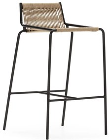 Бежов метален бар стол (височина на седалката 65 cm) Emily – Marckeric