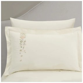 Кремаво единично спално бельо от памучен сатен с включен долен чаршаф/6 части 140x200 cm Maison Bloom – Mila Home Luxury