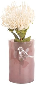 Розова стъклена ваза (височина 15 cm) Bird On Branch – PT LIVING