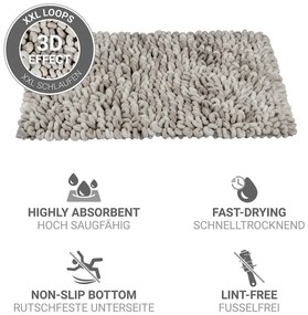 Сиво-бежов текстилен килим за баня 60x90 cm Lerici – Wenko