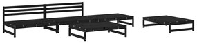 3186603 vidaXL Градински лаундж комплект от 5 части, черен, бор масив