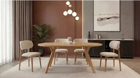 АЛМО Естествен дъб - КРЪГЛА ЛОФТ/ИНДУСТРИАЛНА МАСА ЗА ХОЛ/ТРАПЕЗАРИЯ РАЗТЕГАТЕЛНА