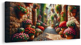 Картина на платно – Улица, пълна с цветя