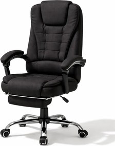 Офис стол BOSS с подложка за крака - черна тъкан