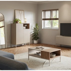 Кремава масичка за кафе 56x90 cm Cailin – Marckeric