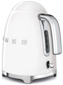 Електрическа кана SMEG KLF03WHEU, 2400W, 1.7 л, Неръждаема стомана, Миещ се филтър, Авто. изключване, Бял