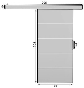 Плъзгаща се врата Piedmont-Mauro-Length: 86 cm