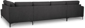 Антрацитен шенилов ъглов диван (десен ъгъл/U форма) Fabian – Scandic
