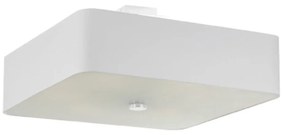 Бяло осветително тяло за таван със стъклен абажур/с текстилен абажур 55x55 cm Kortez – Nice Lamps