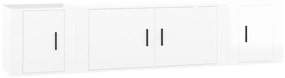 3188416 vidaXL Комплект ТВ шкафове от 3 части инженерно дърво Бял гланц