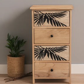 Комод ZOFIA с 4 чекмеджета - бохо дизайн, 40 x 29 x 73 cm
