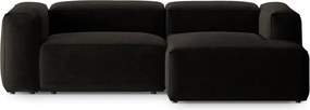 Черен ъглов диван (десен ъгъл) Bergamo – Cosmopolitan Design