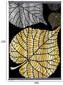 Килим 160х230 - HM7675.39 сиво-златни листа