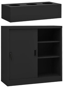 3095265 vidaXL Шкаф с плъзгаща врата и плантер, антрацит, стомана