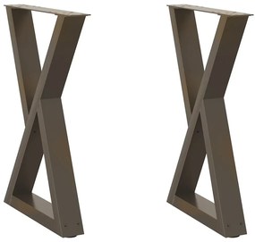 4012719 vidaXL Крака за трапезарна маса, 2 бр., естествена стомана, 50 x (72-73,3) см, стомана