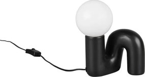 Черна керамична настолна лампа (височина 21,5 cm) Quinn – Reality