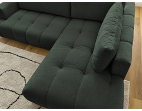 Зелен сгъваем/с място за съхранение ъглов диван (десен ъгъл/L форма) Fuji – Bobochic Paris