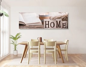 Картина на платно – Дървени букви с надпис Home