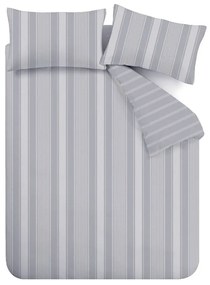 Сиво двойно фланелено спално бельо 200x200 cm Ticking Stripe – Bianca