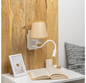 Brilagi - LED Аплик NUBILA 1xE27/25W/230V +LED/3W бял/светлокафяво