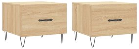 829387 vidaXL Кафе маси, 2 бр, дъб сонома, 50x50x40 см, инженерно дърво