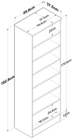 Бял/естествен гардероб от орех 60x183 cm Theresa - Kalune Design