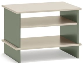 Зелено и кремаво нощно шкафче с рафтове Inari – Teulat