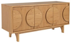 Нисък скрин от декор от дъб в естествен цвят 120x58 cm Groove – Zuiver