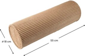 Кафява детска възглавница за диван от рипсено кадифе Roll – Wigiwama