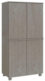 340483 vidaXL Гардероб HAMAR, светлосив, 89x50x180 см, борово дърво масив