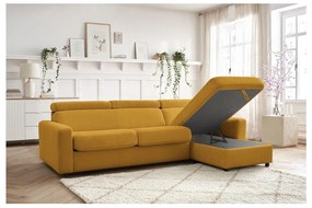 Разтегателен ъглов диван в цвят горчица (променлив) Monaco – Bobochic Paris