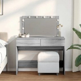 Sonata H Тоалетка с LED, сив сонома, 100x40x120 см