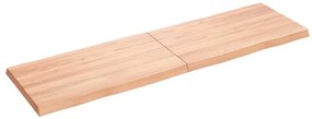 363962 vidaXL Плот за маса светлокафяв 140x40x(2-4) см обработен масивен дъб