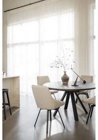 Тъмнокафява кръгла сгъваема трапезна маса от декор от дъб ø 135 cm Maddock – Rowico