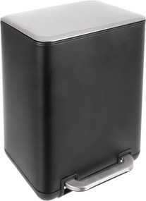 Черно кошче за боклук с педал от неръждаема стомана 20 l Black – Orion