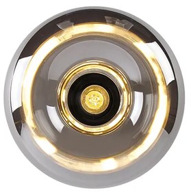 Таванна лампа в стил Арт Деко черна с опушено стъкло - Busa