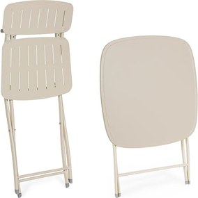 Бежов стоманен градински комплект за хранене за 2 Yvonne – Bizzotto