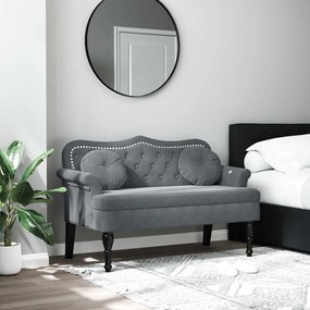 372141 vidaXL Пейка с възглавници, тъмносива, 120,5x65x75 см, кадифе