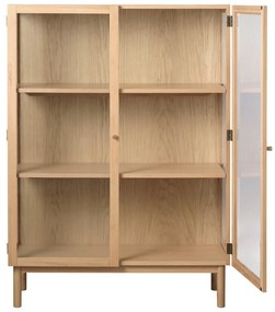 Витрина от дъбова дървесина в естествен цвят 140x100 cm Elba - Unique Furniture