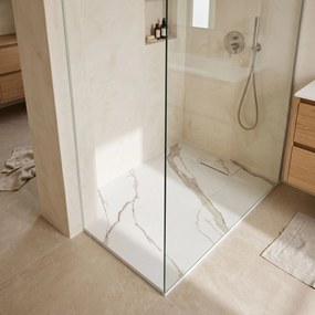 Корито за душ кабина Bazalt CARRARA WHITE 80x100