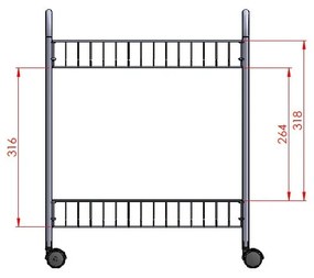 Мобилен двуетажен рафт Greg, дължина 41 cm - Metaltex