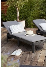 Градински ратанов шезлонг Keter Jaipur 238416, Графит с възглавница
