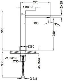 Кран за тоалетна TEOREMA BLOG 2 Maca