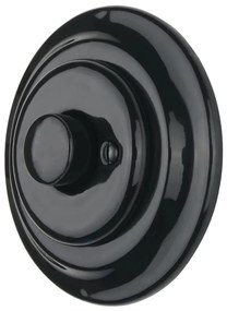 Bohemia-Design - Порцеланов ретро въртящ се димер с рамка 250V/10A черен